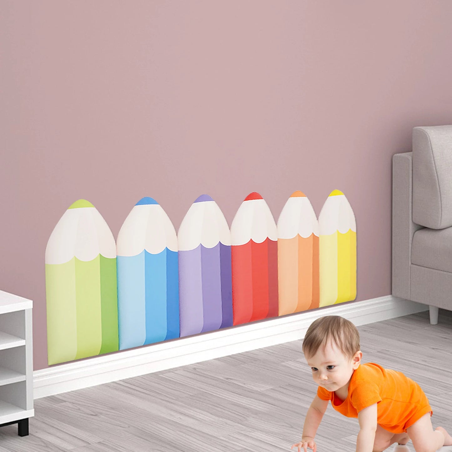 3D Pencil Shape Wall Padding for Kids Safety - Pet and Family Living