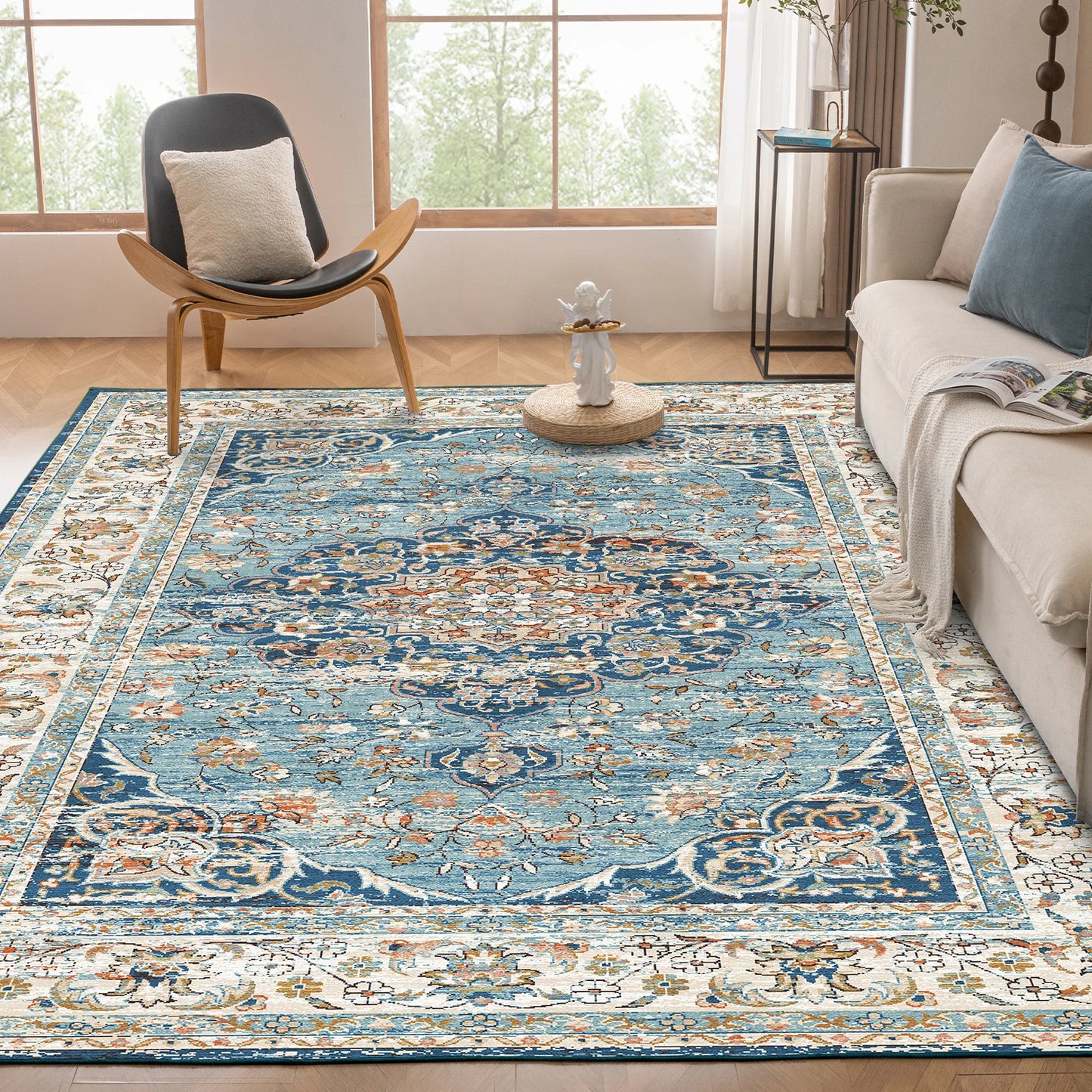 Non-Slip Vintage Carpet for Living Room and Bedroom - Pet and Family Living 