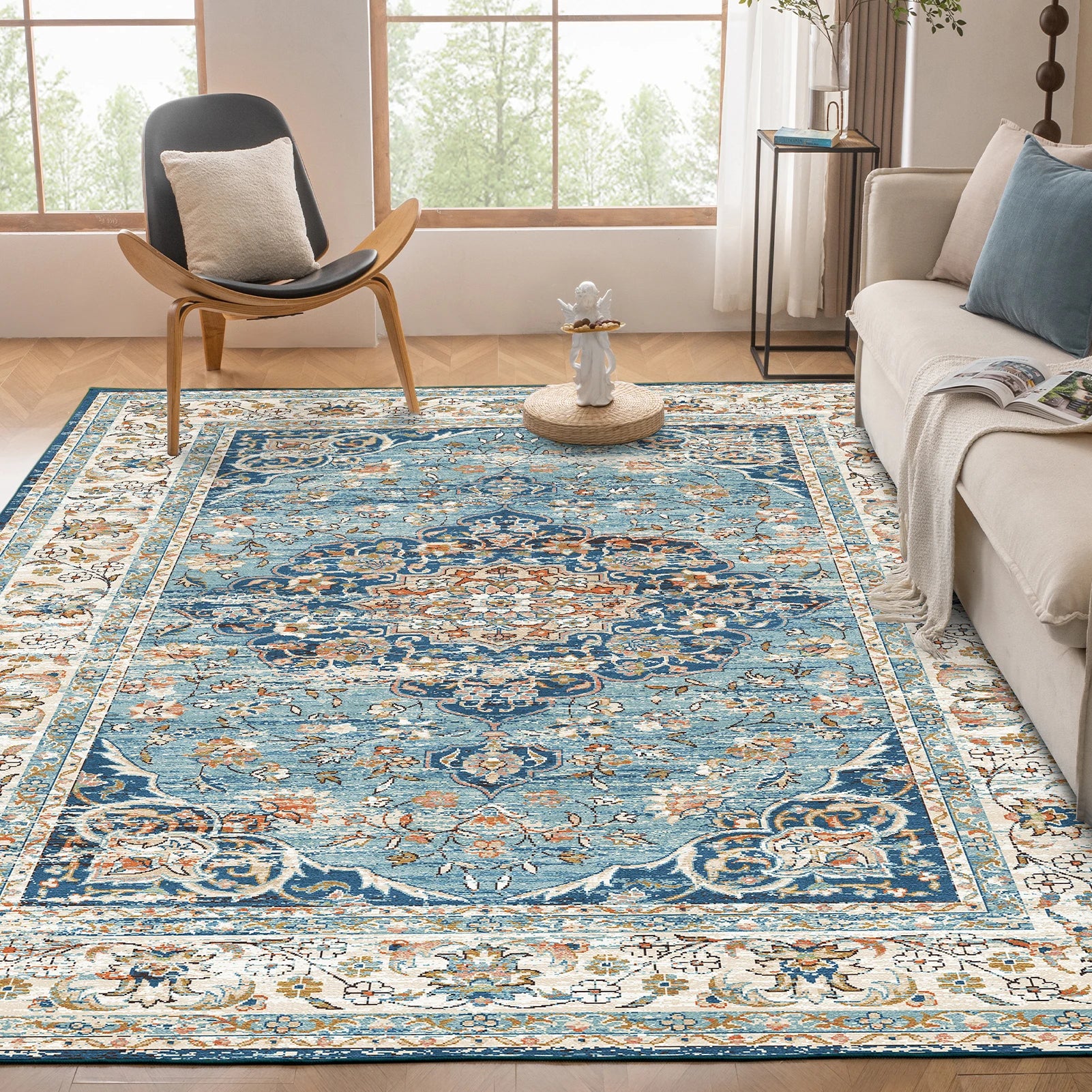 Non-Slip Vintage Carpet for Living Room and Bedroom - Pet and Family Living 