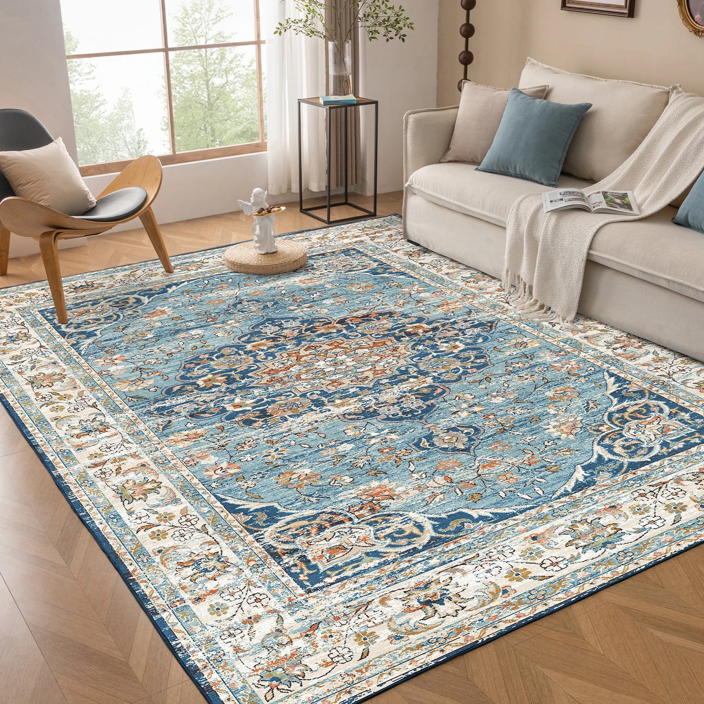 Non-Slip Vintage Carpet for Living Room and Bedroom - Pet and Family Living 