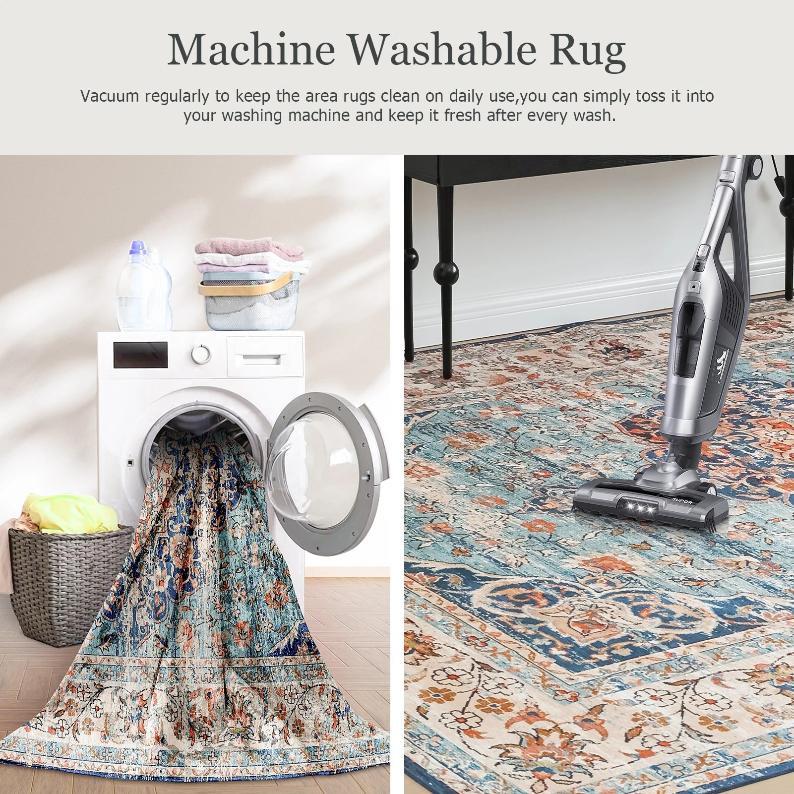 Non-Slip Vintage Carpet for Living Room and Bedroom - Pet and Family Living 