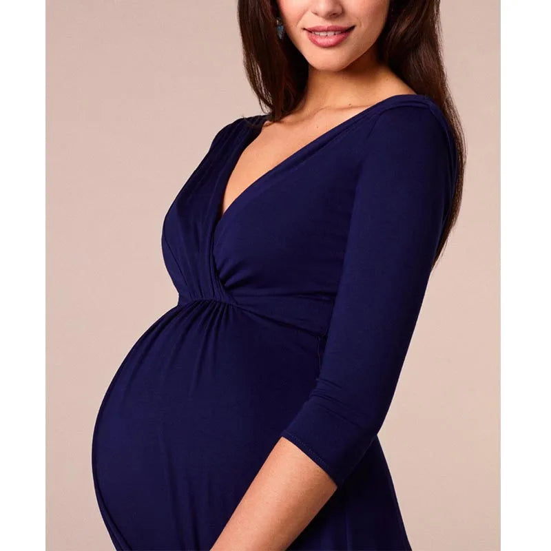 V Neck Maternity Dresses for Comfortable Breastfeeding - Pet and Family Living 