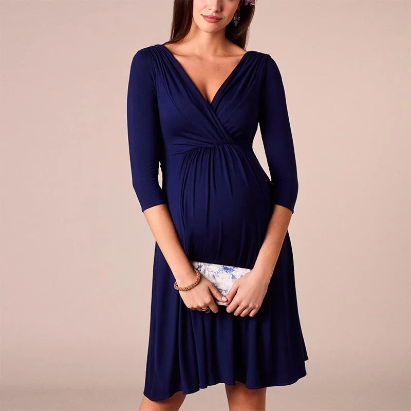 V Neck Maternity Dresses for Comfortable Breastfeeding - Pet and Family Living 