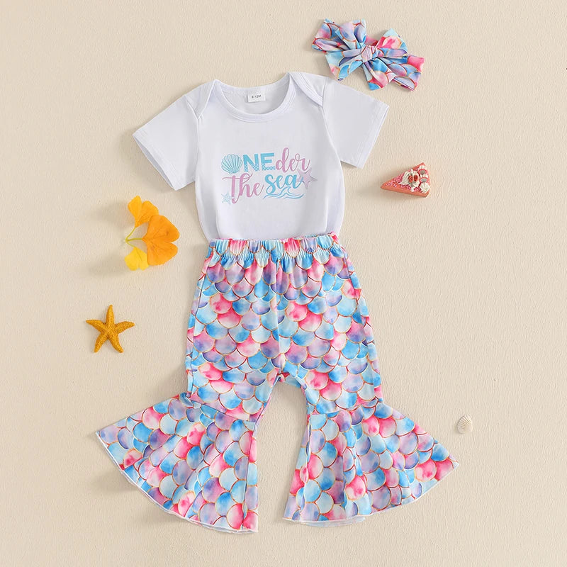 Infant Baby Girl Mermaid Print Outfit Set - Pet and Family Living 