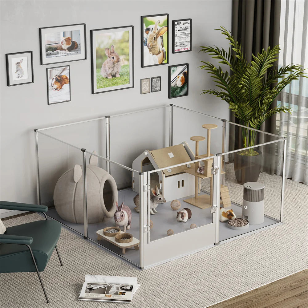 Extra Large Acrylic Dog Playpen with Waterproof Pad - Pet and Family Living 