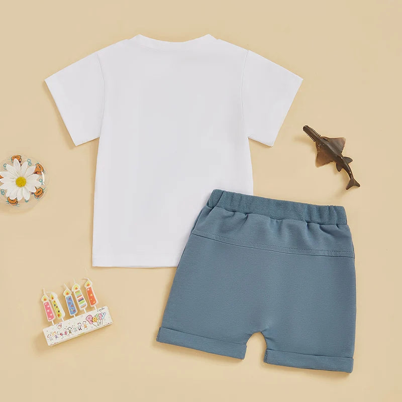 Infant Baby Boy Birthday T-Shirt and Shorts Set - Pet and Family Living 