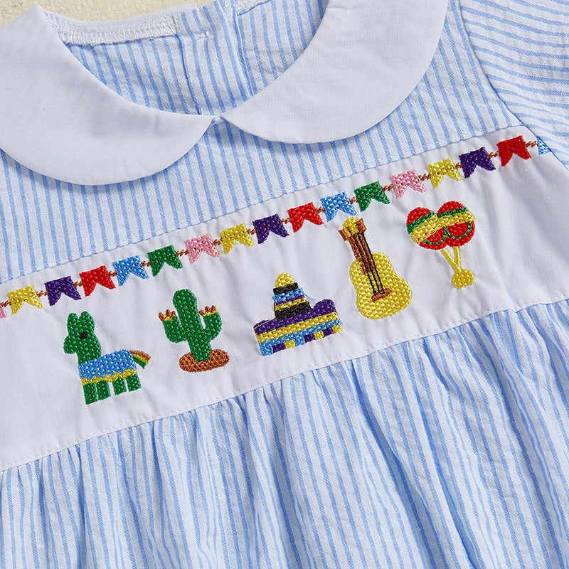 Adorable Baby Girls Rompers with Cactus Embroidery - Pet and Family Living 