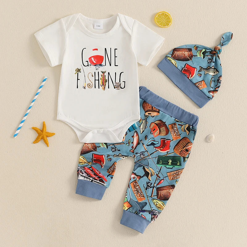 Infant Baby Boys Summer Letter Print Outfit Set - Pet and Family Living 