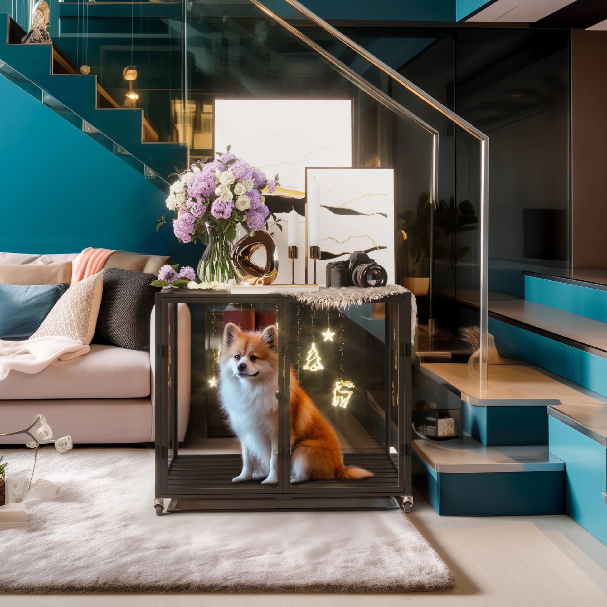 First Tempered Glass Dog Crate with Aluminum Frame - Pet and Family Living 