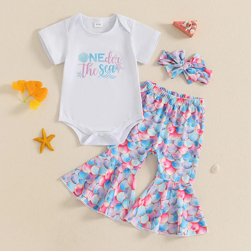 Infant Baby Girl Mermaid Print Outfit Set - Pet and Family Living 