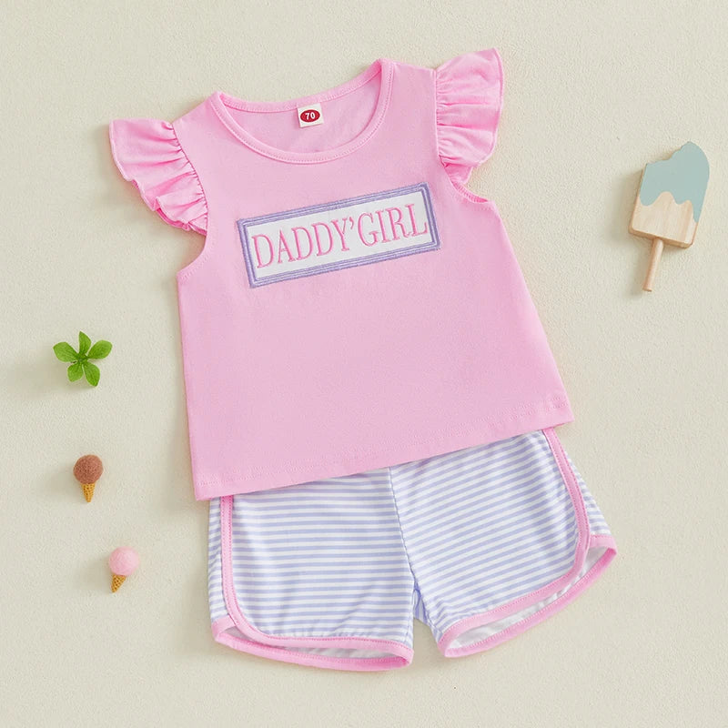 Adorable Baby Girl Floral Ruffle Sleeve Outfit Set - Pet and Family Living 