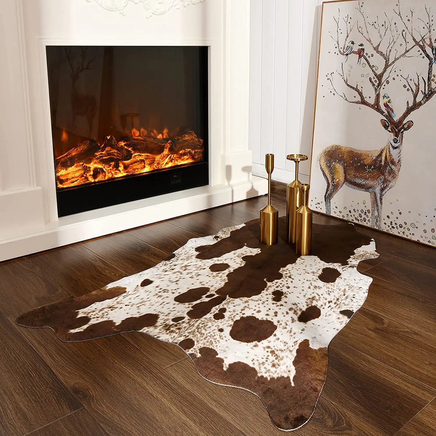 American Style Faux Fur Cowhide Rug for Home Decor - Pet and Family Living 