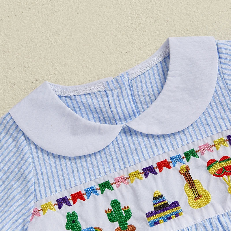 Adorable Baby Girls Rompers with Cactus Embroidery - Pet and Family Living 