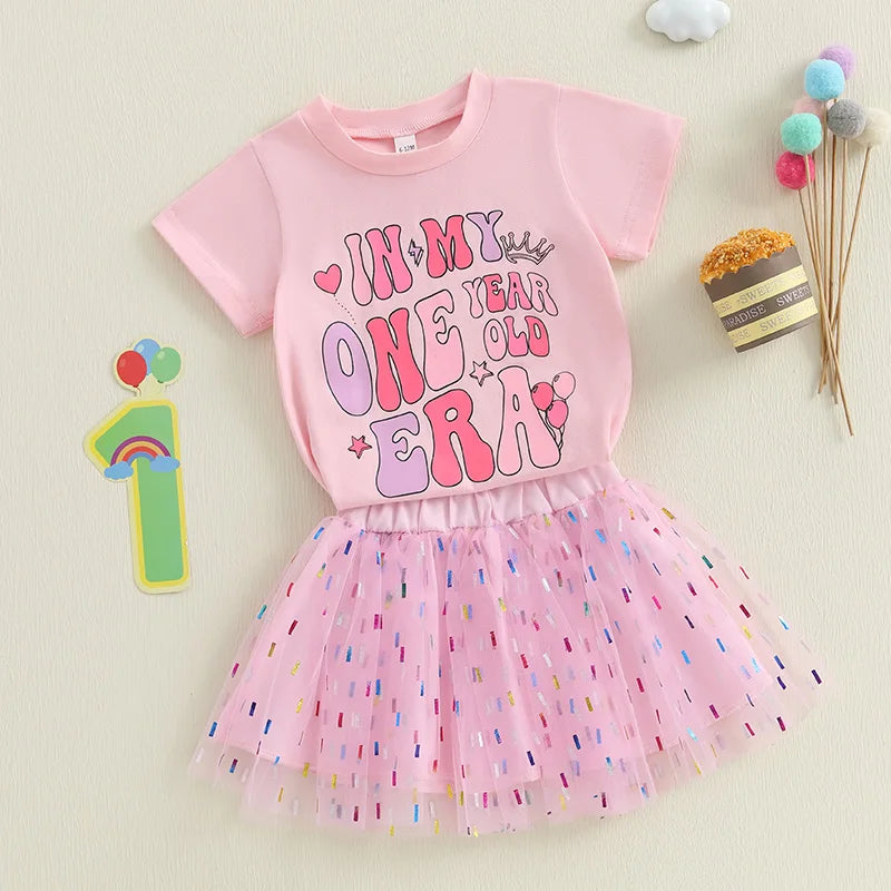 Summer Toddler Girls Birthday Outfit Tutu Skirt Set - Pet and Family Living 