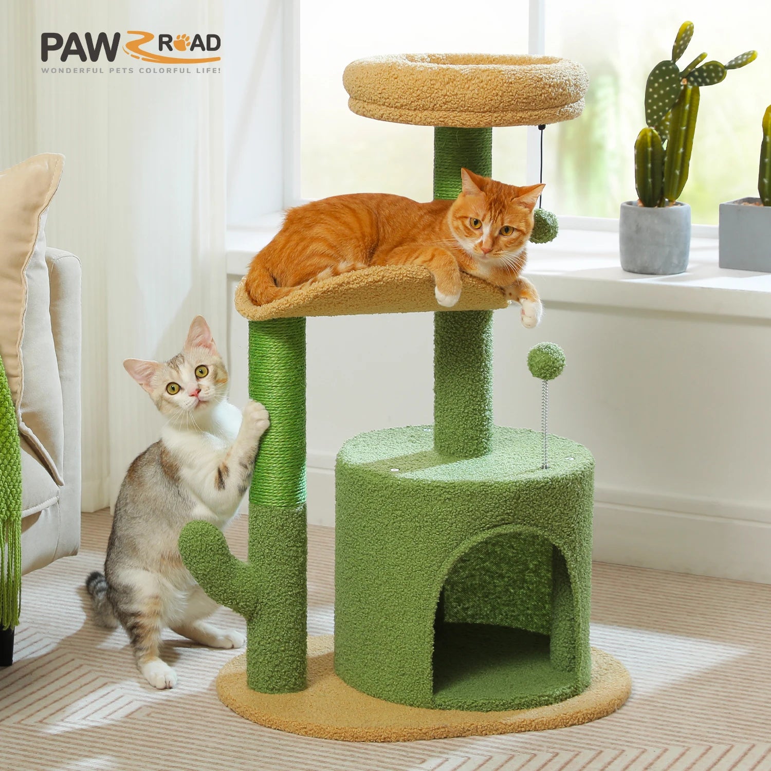 Flower Cat Tree with Plush Perches and Toys - Pet and Family Living 