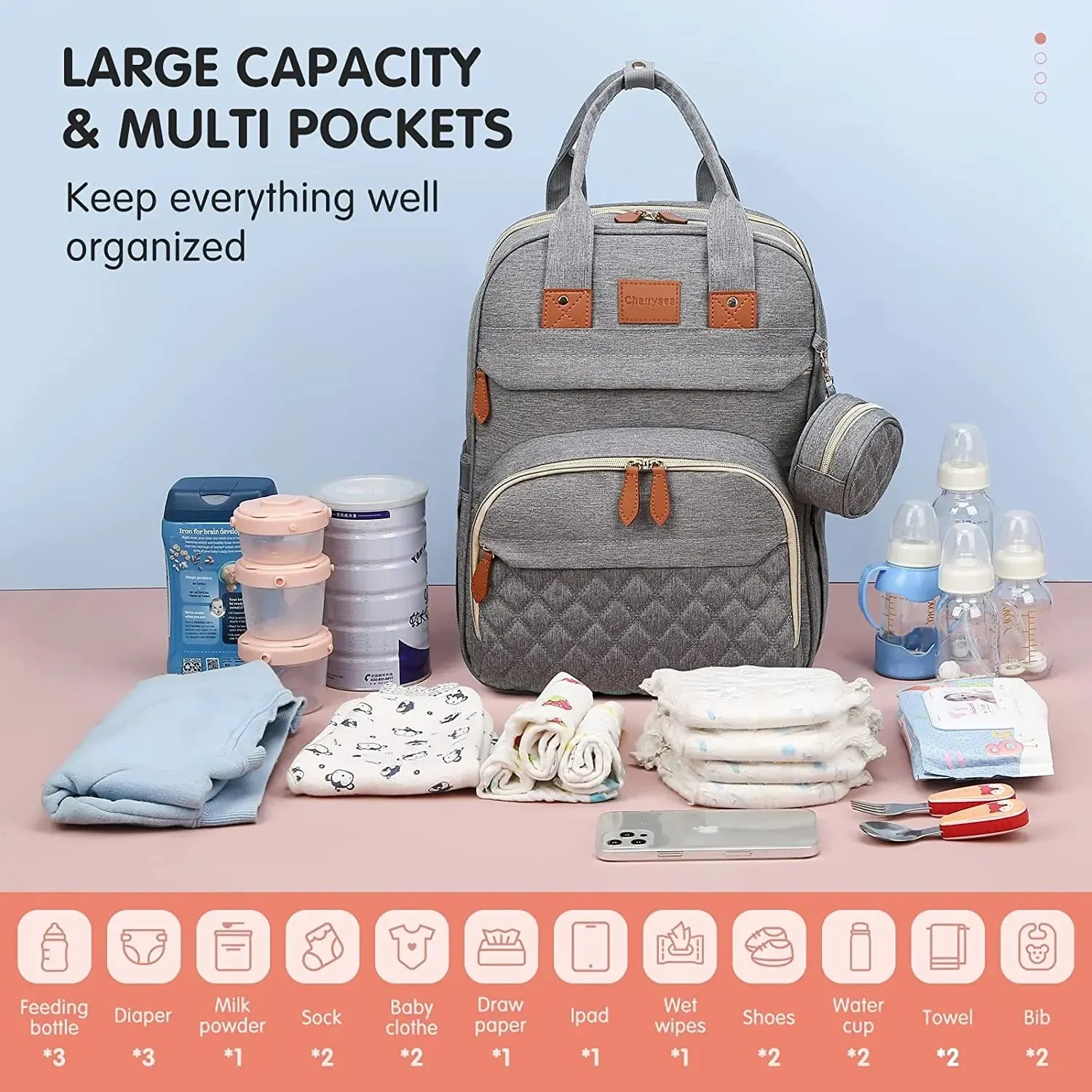 3 In 1 Waterproof Diaper Bag Backpack With Bed - Pet and Family Living 