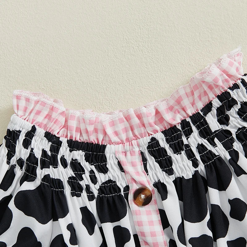 Girls Summer Outfit Leopard Print Top and Denim Shorts Set - Pet and Family Living 