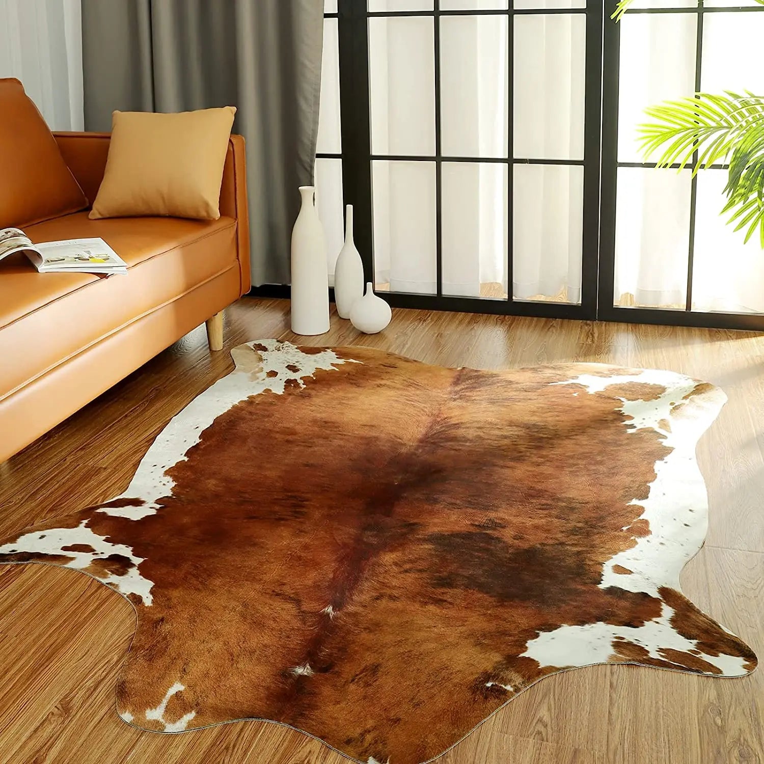 American Style Faux Fur Cowhide Rug for Home Decor - Pet and Family Living 