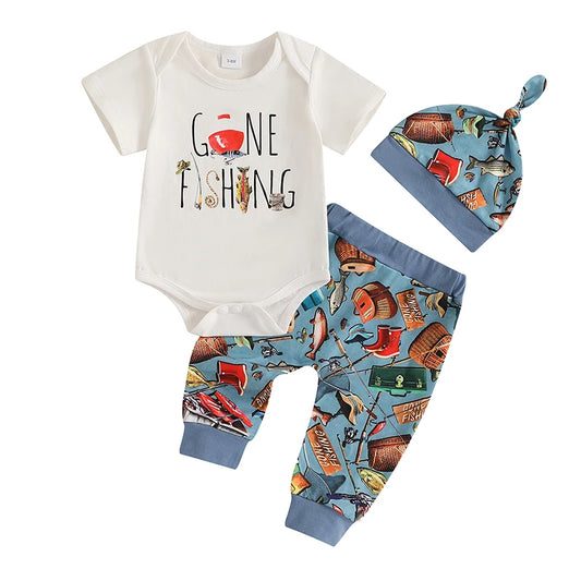 Infant Baby Boys Summer Letter Print Outfit Set - Pet and Family Living 