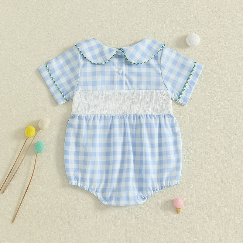 Toddler Boy Casual Romper with Cute Animal Embroidery - Pet and Family Living 