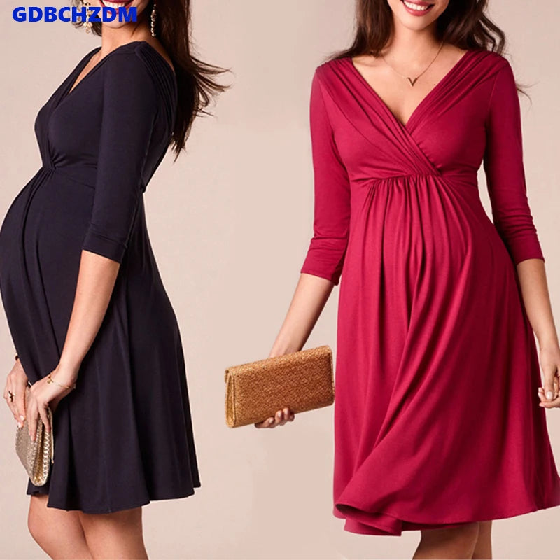 V Neck Maternity Dresses for Comfortable Breastfeeding - Pet and Family Living 
