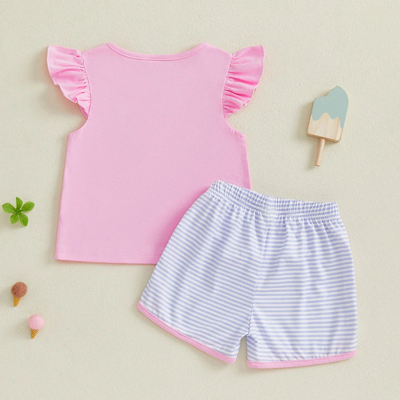 Adorable Baby Girl Floral Ruffle Sleeve Outfit Set - Pet and Family Living 