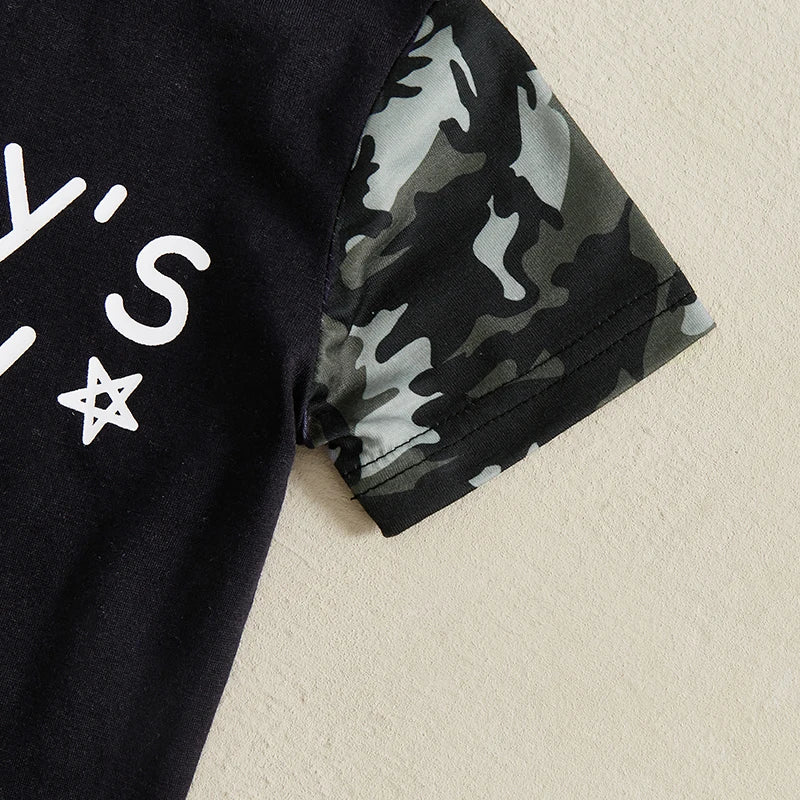 Toddler Boys Camo Print Tee and Shorts Set - Pet and Family Living 