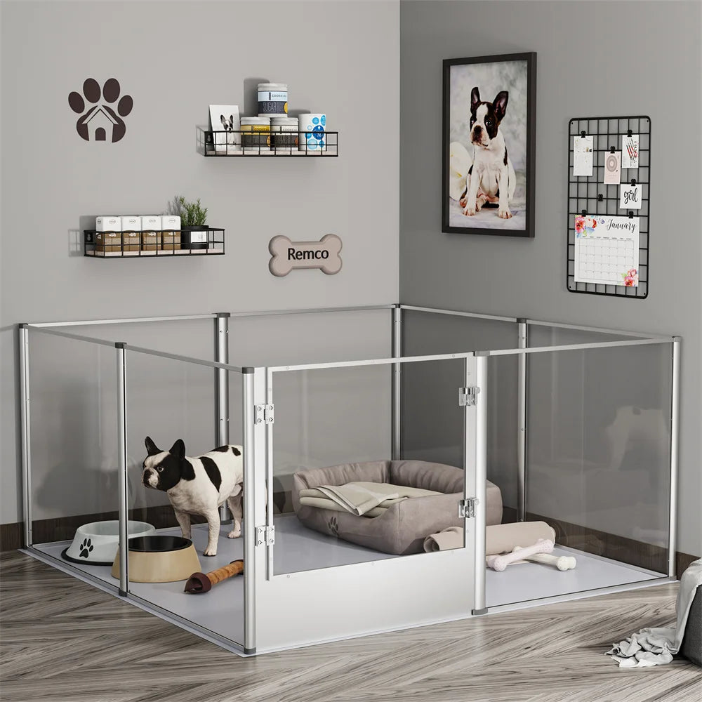 Extra Large Acrylic Dog Playpen with Waterproof Pad - Pet and Family Living 