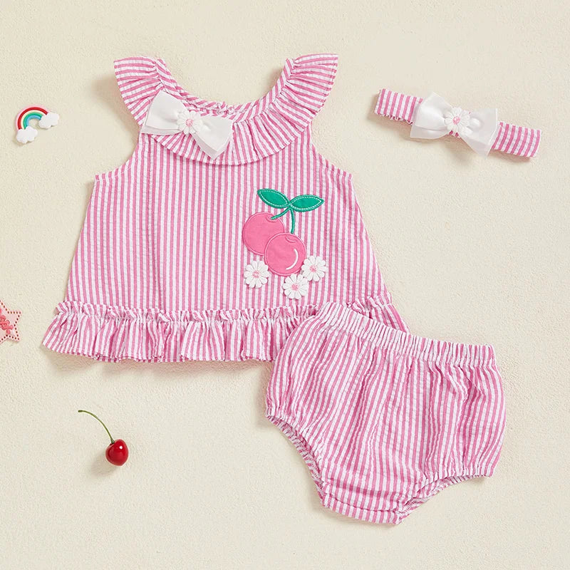 Infant Baby Girl Summer Floral Ruffled Romper Set - Pet and Family Living 