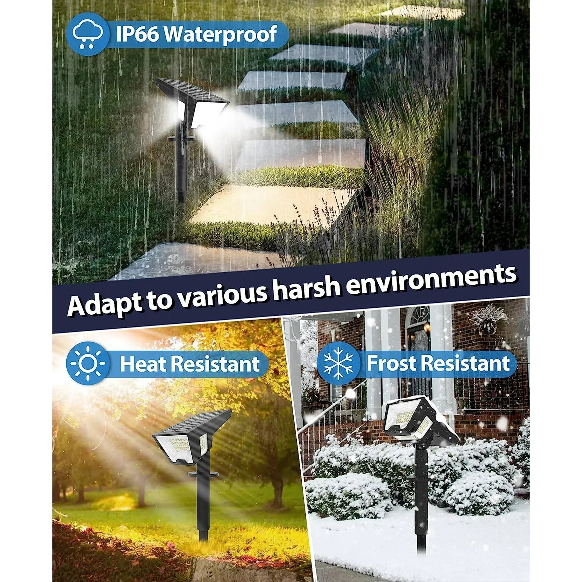 IP66 Waterproof Solar Spotlight Lights for Outdoor Use - Pet and Family Living 