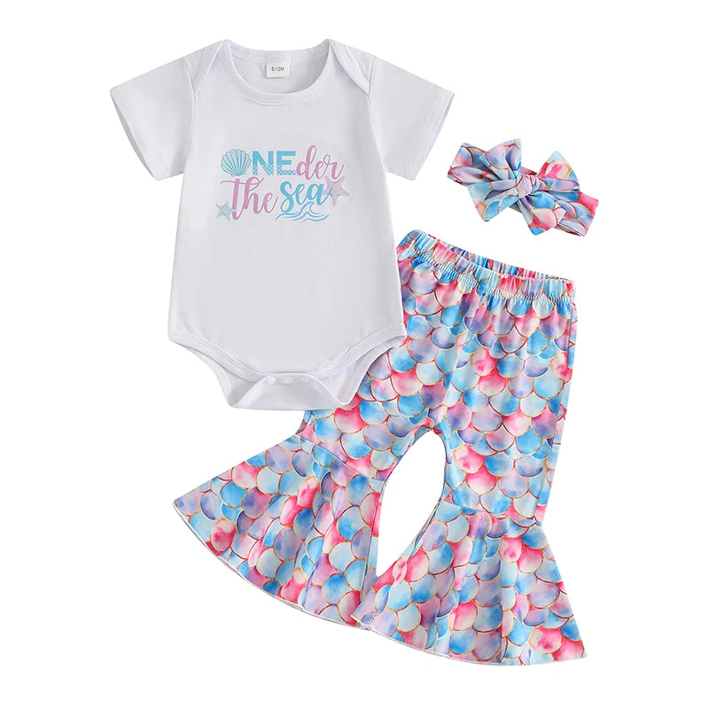 Infant Baby Girl Mermaid Print Outfit Set - Pet and Family Living 