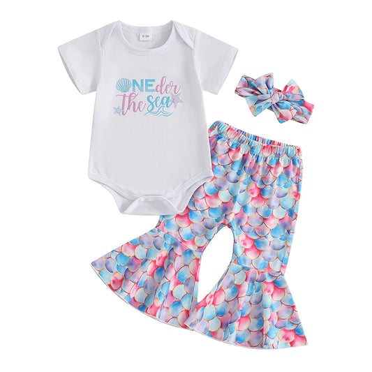 Infant Baby Girl Mermaid Print Outfit Set - Pet and Family Living 