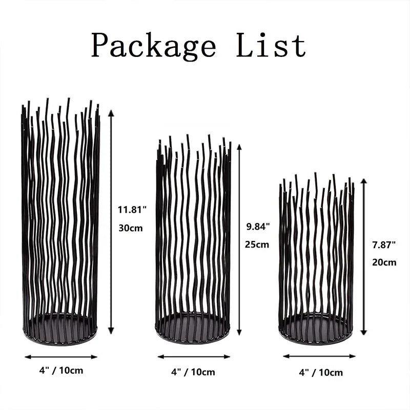 Metal Wire Willow Candle Holders Set of Three - Pet and Family Living 