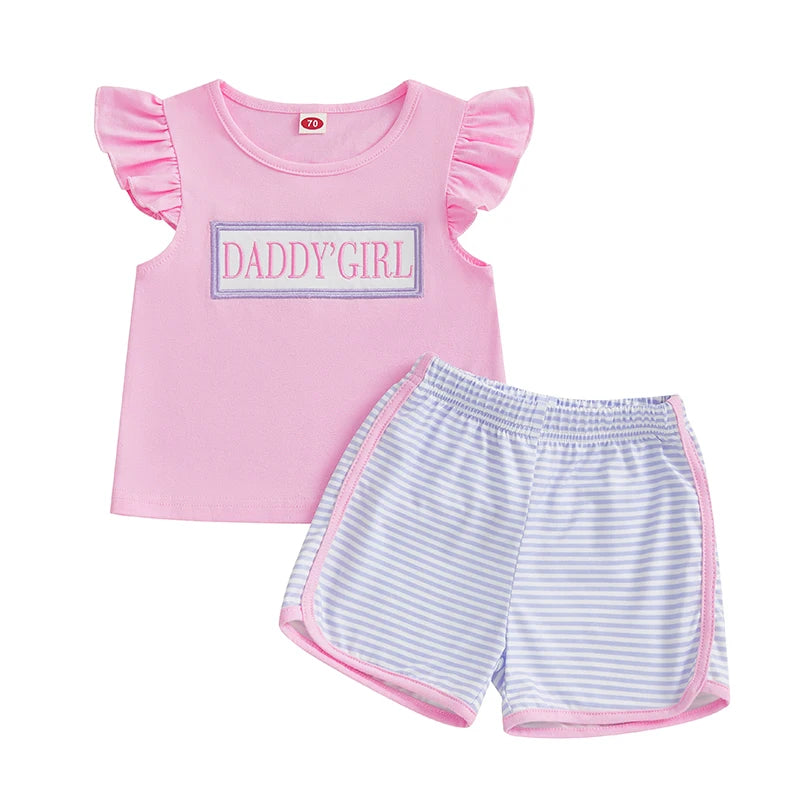 Adorable Baby Girl Floral Ruffle Sleeve Outfit Set - Pet and Family Living 