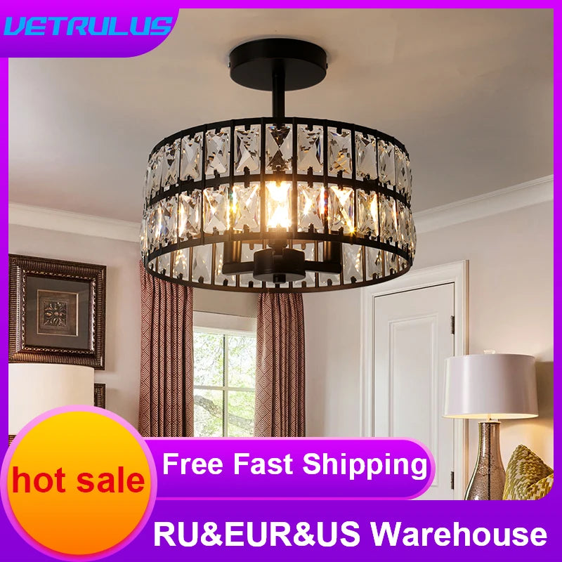 Luxury Crystal LED Chandelier for Modern Home Decor - Pet and Family Living 