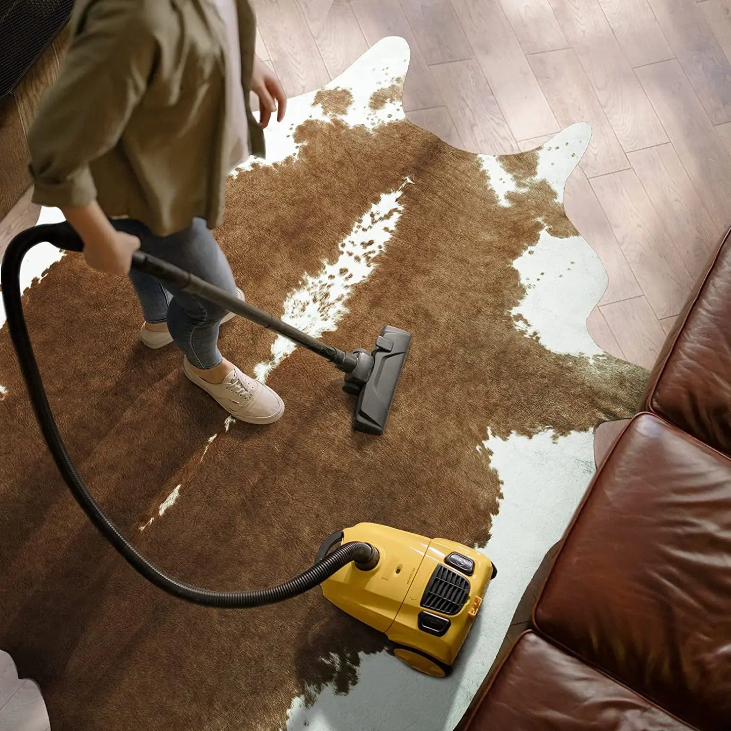 American Style Faux Fur Cowhide Rug for Home Decor - Pet and Family Living 