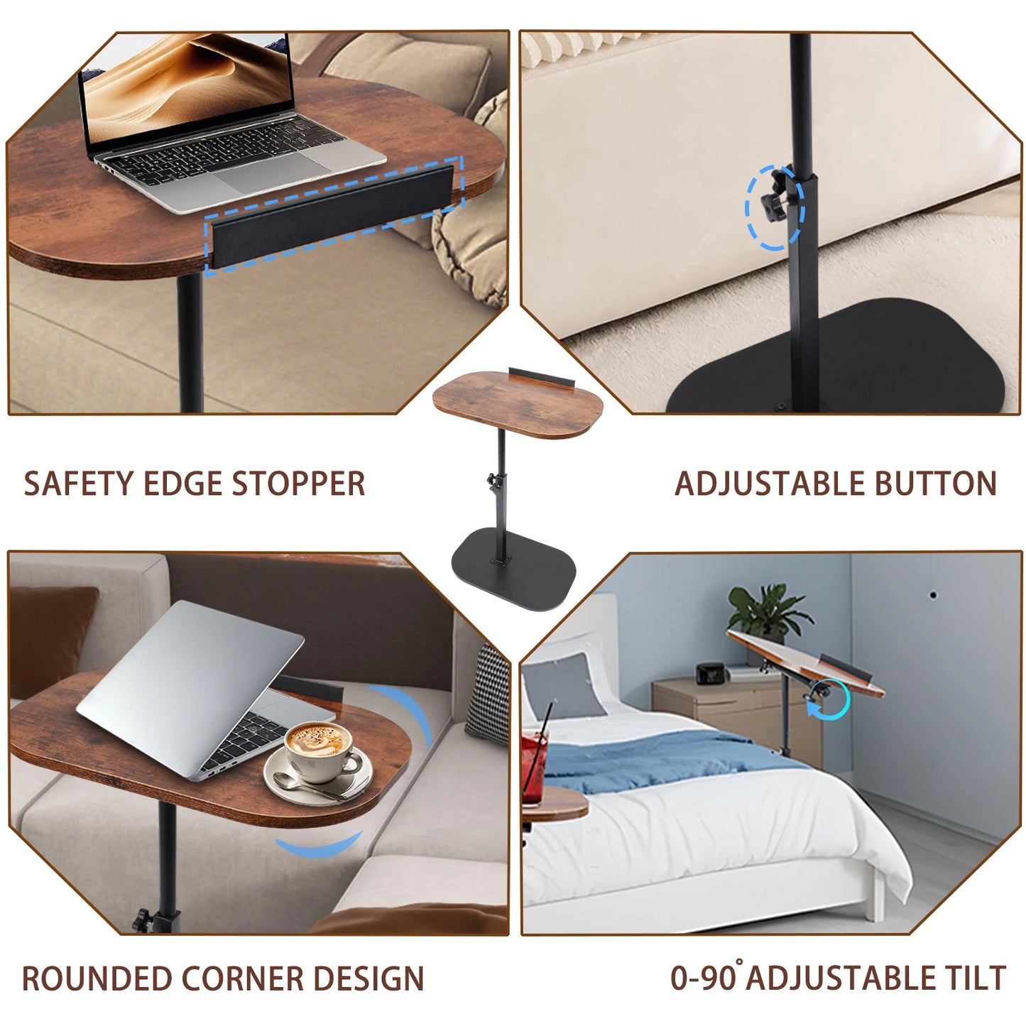 Adjustable Foldable Laptop Desk for Home Office - Pet and Family Living 