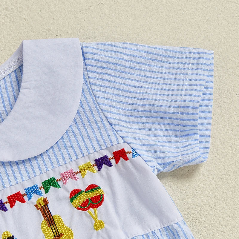 Adorable Baby Girls Rompers with Cactus Embroidery - Pet and Family Living 