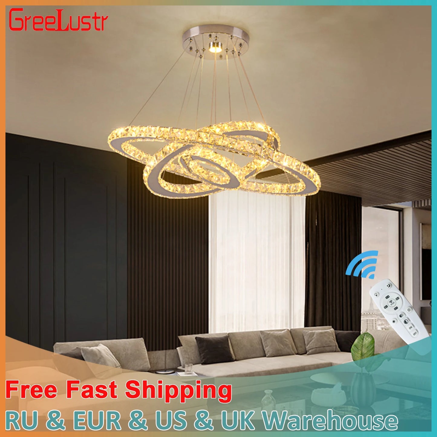 Luxury Crystal Modern Pendant Light for Home Decor - Pet and Family Living 