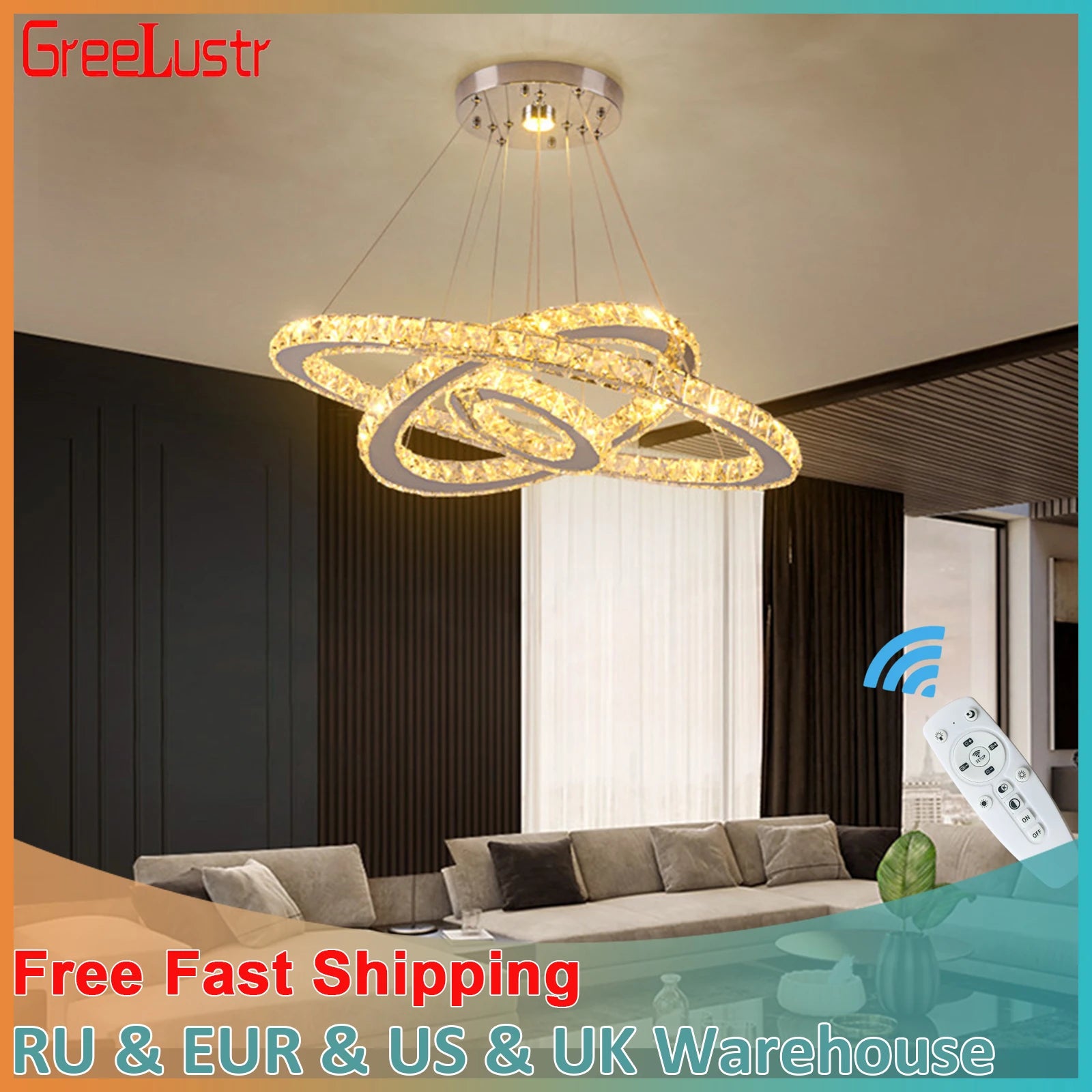Luxury Crystal Modern Pendant Light for Home Decor - Pet and Family Living 