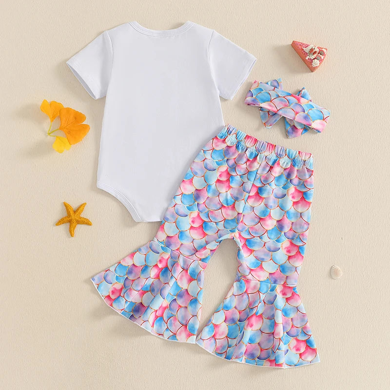 Infant Baby Girl Mermaid Print Outfit Set - Pet and Family Living 
