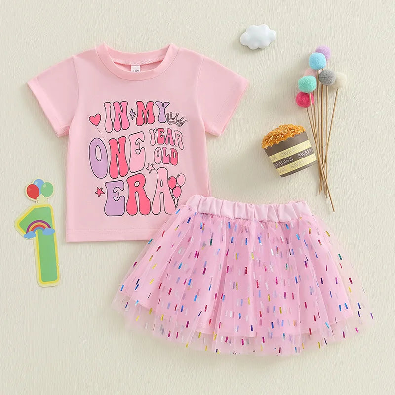 Summer Toddler Girls Birthday Outfit Tutu Skirt Set - Pet and Family Living 