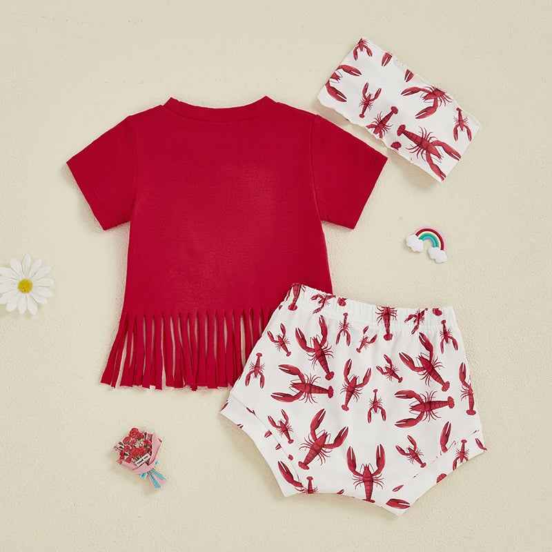 Infant Baby Girls Summer Tasseled Shorts Outfit Set - Pet and Family Living 