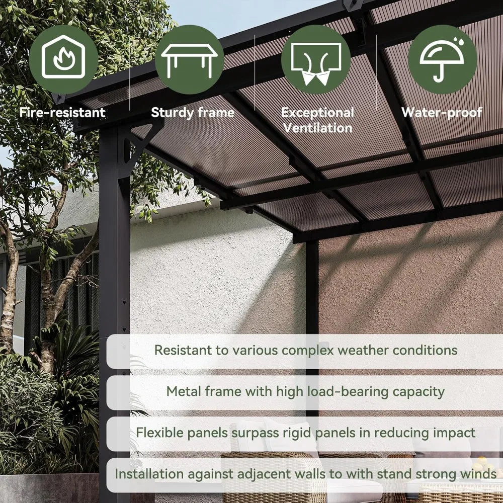 Large 10x12 Foot Patio Gazebo with Sloped Roof - Pet and Family Living 