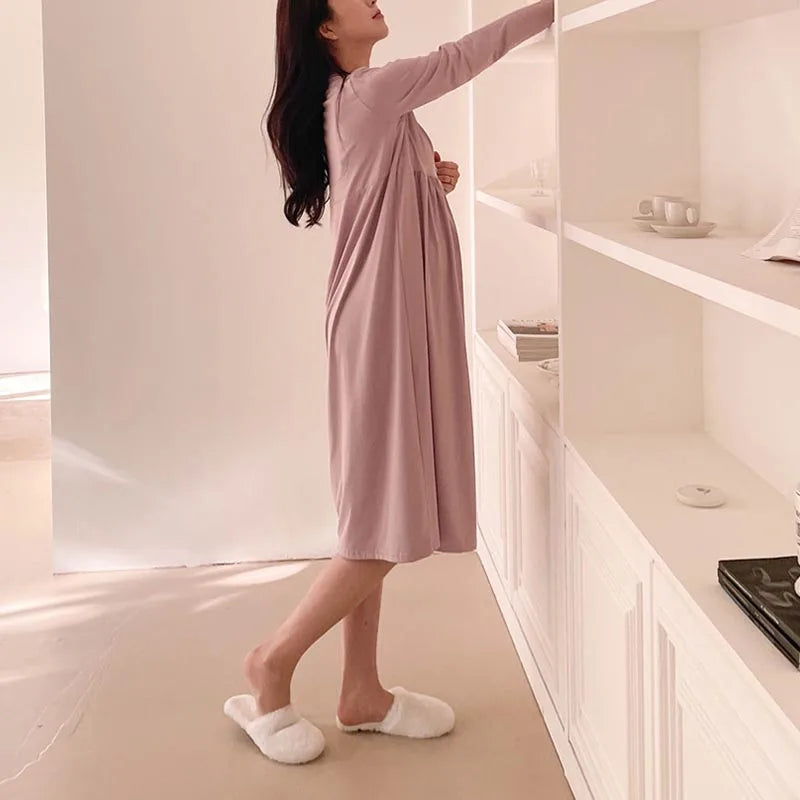 Maternity Nursing Nightgown Comfortable Sleepwear Dress - Pet and Family Living 
