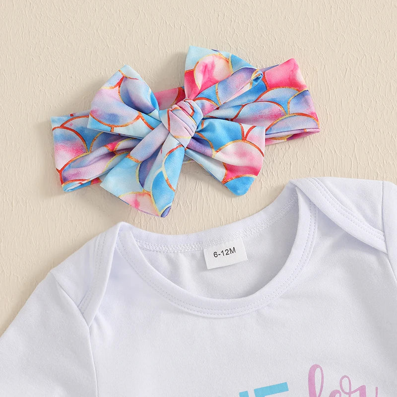 Infant Baby Girl Mermaid Print Outfit Set - Pet and Family Living 