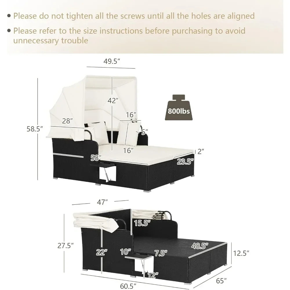 Outdoor Wicker Daybed with Canopy and Cushions.jpg - Pet and Family Living 