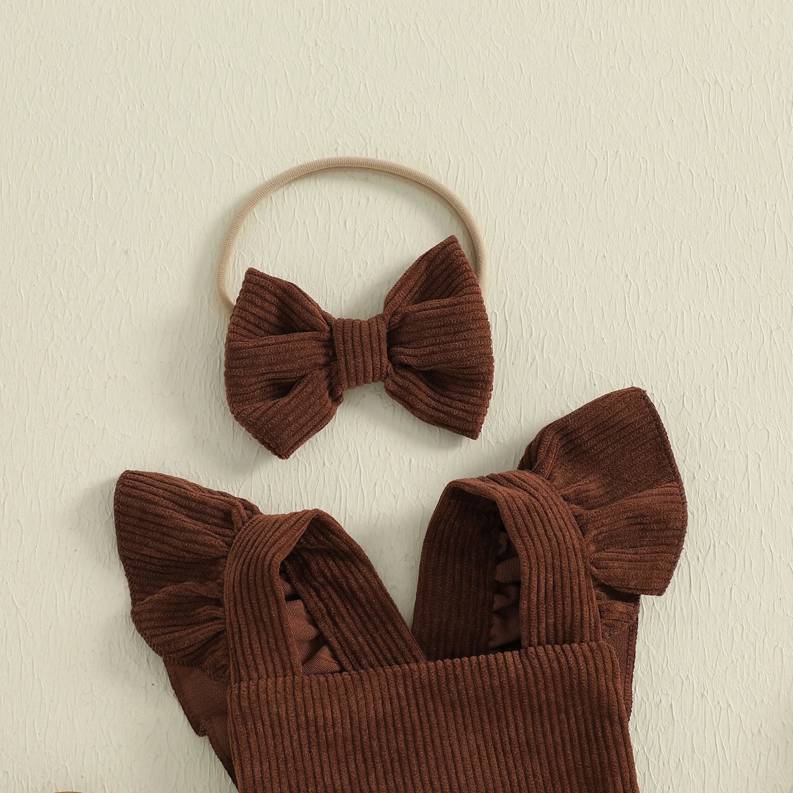 Baby Girl Fall Ruffle Football Romper and Headband - Pet and Family Living 