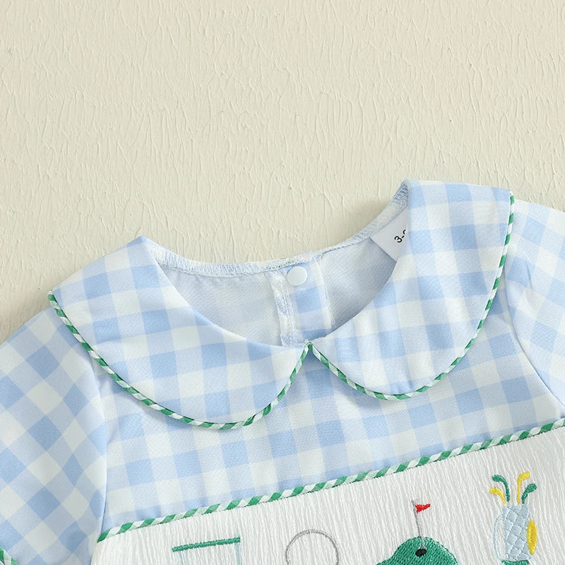 Toddler Boy Casual Romper with Cute Animal Embroidery - Pet and Family Living 