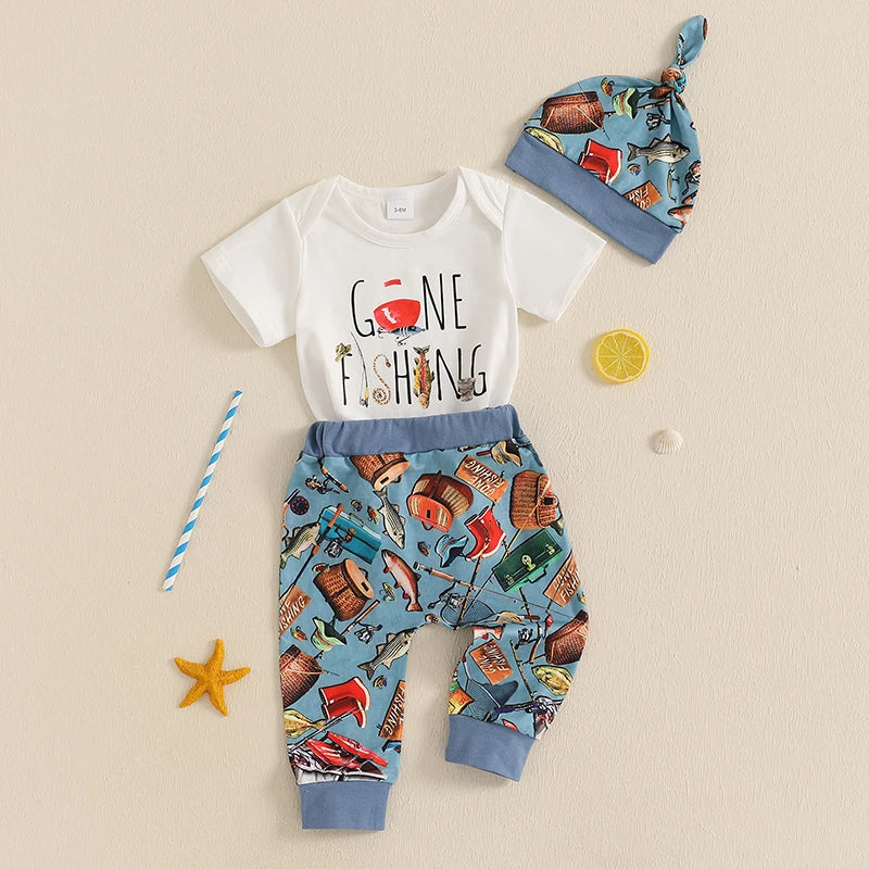 Infant Baby Boys Summer Letter Print Outfit Set - Pet and Family Living 